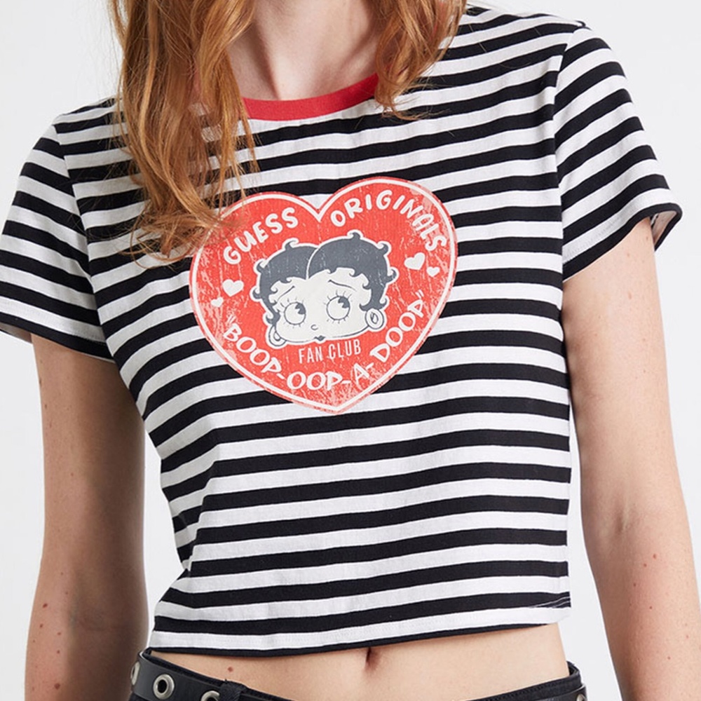 GUESS Originals x Betty Boop Striped Baby T-Shirt - NWT (M)